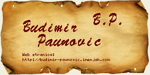 Budimir Paunović vizit kartica